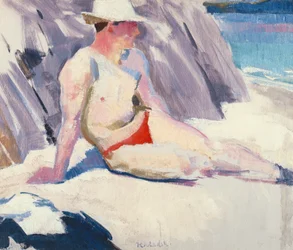 Sunbather on the Beach, Iona, 1928